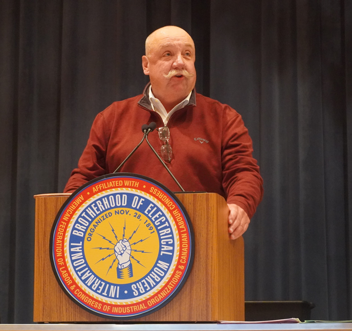 At the October 13th General Membership Meeting, retired Business Representative and Union World Managing Editor John Baker’s biography was read by Business Manager Christopher Erikson